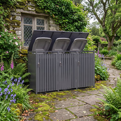 Wheelie Bin Shelter Premium - 3 Bay - Grey
