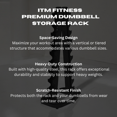 Dumbbell Storage Rack - Heavy Duty Organiser for Home & Gym, Space-Saving Dumbbell Stand  - No Packaging