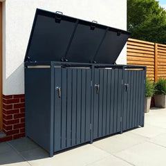 Wheelie Bin Shelter Premium - 3 Bay - Grey