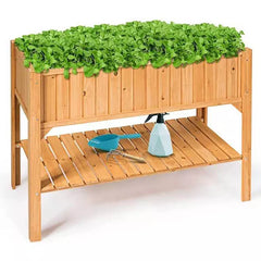 Raised Bed with Shelf - 120 x 54 x 90cm