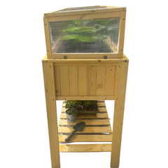 Raised Bed with Shelf and Polycarbonated Greenhouse, Cover Included