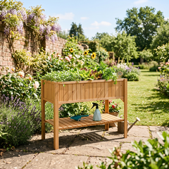 Raised Bed with Shelf - 120 x 54 x 90cm