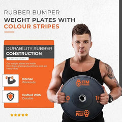 Rubber Bumper Plates With Colour Stripes