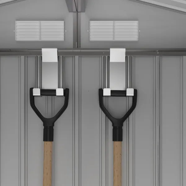 Tool-Free Clip-On Shed Hooks (Set of 4) | Galvanised Steel Storage for Garden Tools