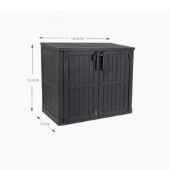 Plastic Outdoor Storage Box 880L – Black And Ashen ( 127 x 73 x 110cm )