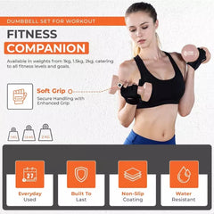 Vinyl Neoprene Dumbbell Set with Rack - 9kg