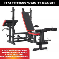 Barbell Weight Bench – Adjustable Multi-Position - Heavy Duty - 45kg -  Home Gym Equipment