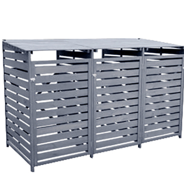 Wheelie Bin Storage – 3 Bay - Grey