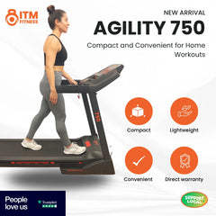 Agility 750 Treadmill | Includes 2-Year Warranty |With Built In Fan | 3.0 HP Motor, 15 Auto Incline