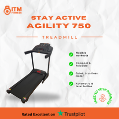 Agility 750 Treadmill | Includes 2-Year Warranty |With Built In Fan | 3.0 HP Motor, 15 Auto Incline