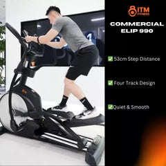 Commercial Cross Trainer 32 Levels - Motorised Incline - WiFi - Colour Screen