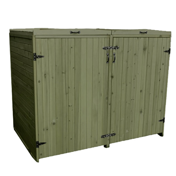 Deluxe Wheelie Bin Storage – 2 Bays - 3 Colours