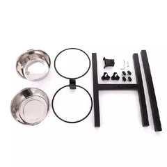 Adjustable Elevated Dog Bowls – Double Stainless Steel Feeder with 4 Height Options