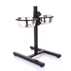 Adjustable Elevated Dog Bowls – Double Stainless Steel Feeder with 4 Height Options
