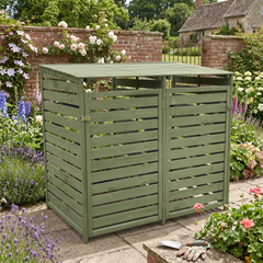 Wheelie Bin Storage – 2 Bay - Green